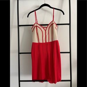 Cream & Red Pleated Sundress